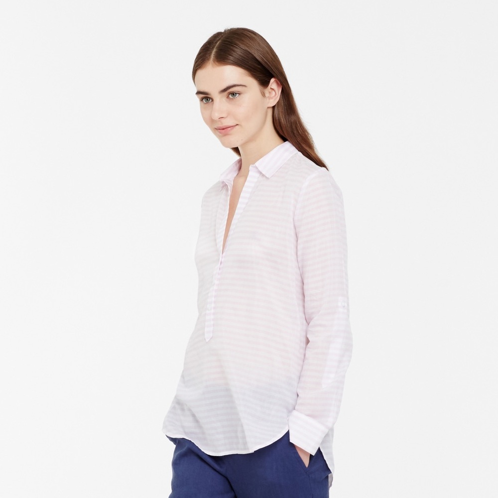 NWT Ann Taylor striped silky pink shirt
